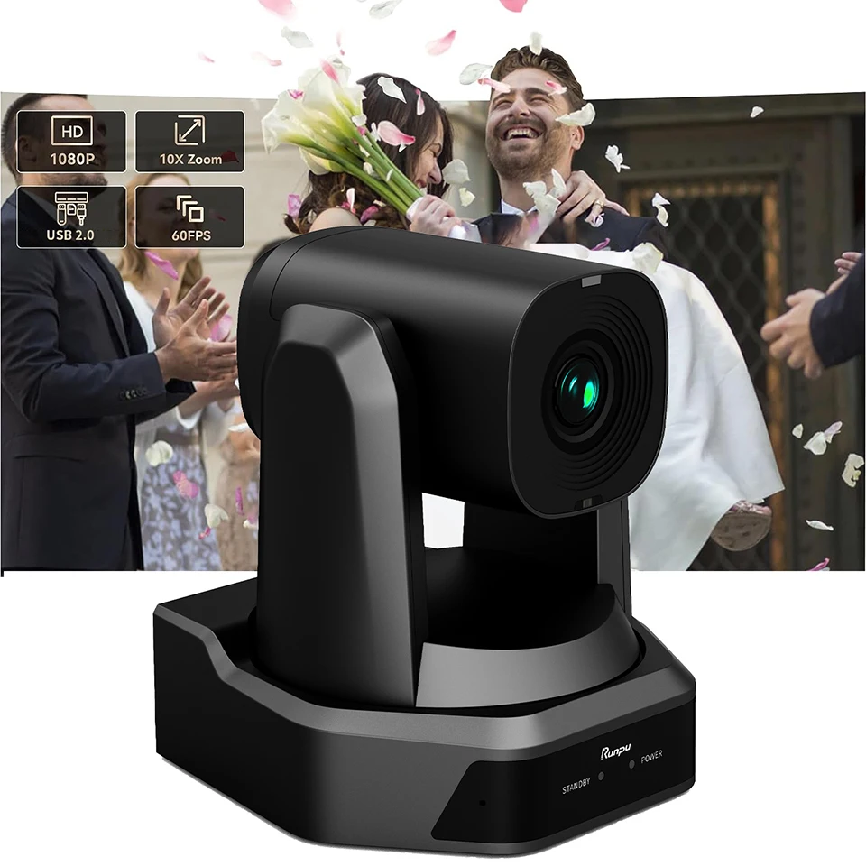 Conference Room Camera Fixing Focus 3 10x Optical Zoom PTZ Camera USB2.0 1080P HD Video Conference Camera for Conferencing Churc