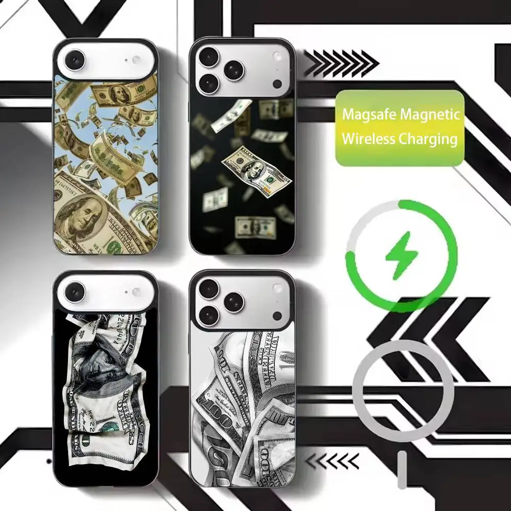 

Dollar Bill Money Phone Case For iPhone17,16,15,14,13,12,11 Plus,Pro Max Magnetic For Magsafe Wireless Charging