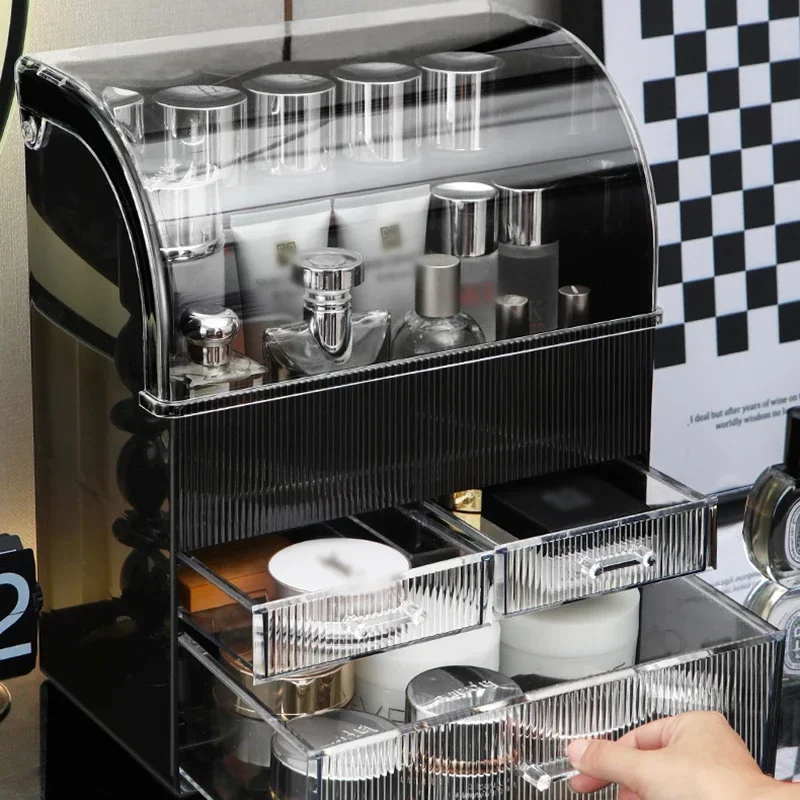 

z Cosmetic Box Transparent Makeup Jewelry Drawer Home Storage Boxs Multifunctional Necklace Earrings Travel Cosmetic Organizer