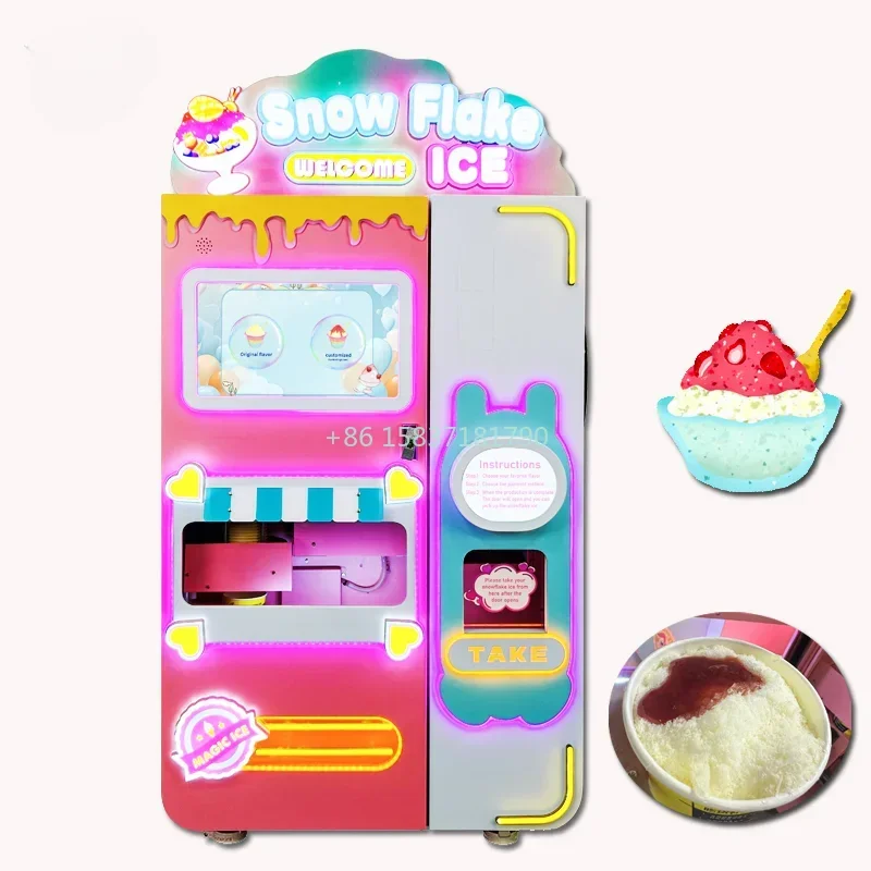 Coin Operated Ice Cream Vending Machine Snowflake Quickly Fully Automatic Ice Cream Vending Machine Snowflake Ice Making Machine