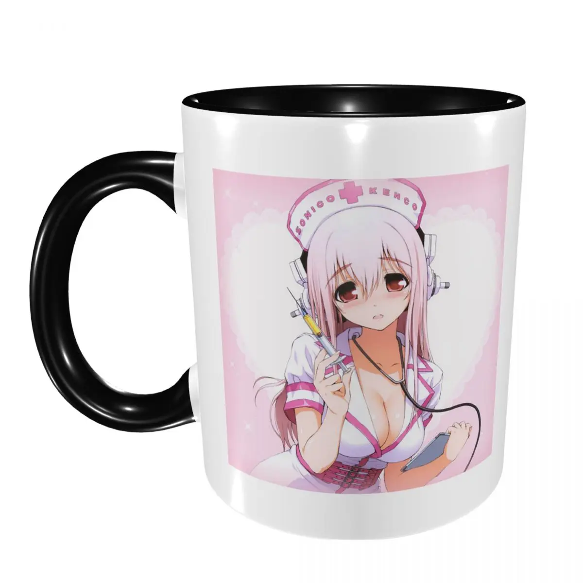 Cartoon Super Sonico Game Cute Girl Mug Funny Ceramic Coffee Cups Tea Mugs Milk Cup Drinkware Gift for Friends
