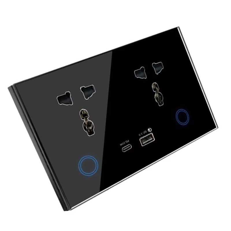 

B86B-Tuya WIFI Smart Wall Socket With USB Type-C UK Smart Plug Smart Life With Timing Smart Home Work With APP Home A UK Plug