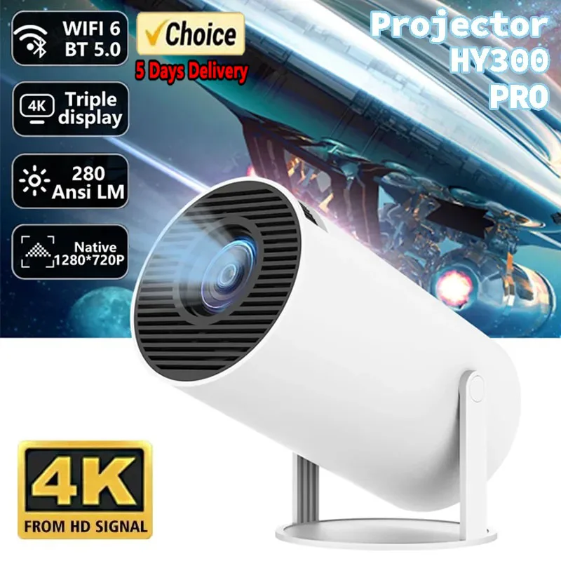 New 2024 4K Android 11 Dual Wifi6 200 ANSI Allwinner H713 BT5.0 1080P 1280*720P Home Cinema Outdoor portable Projetor