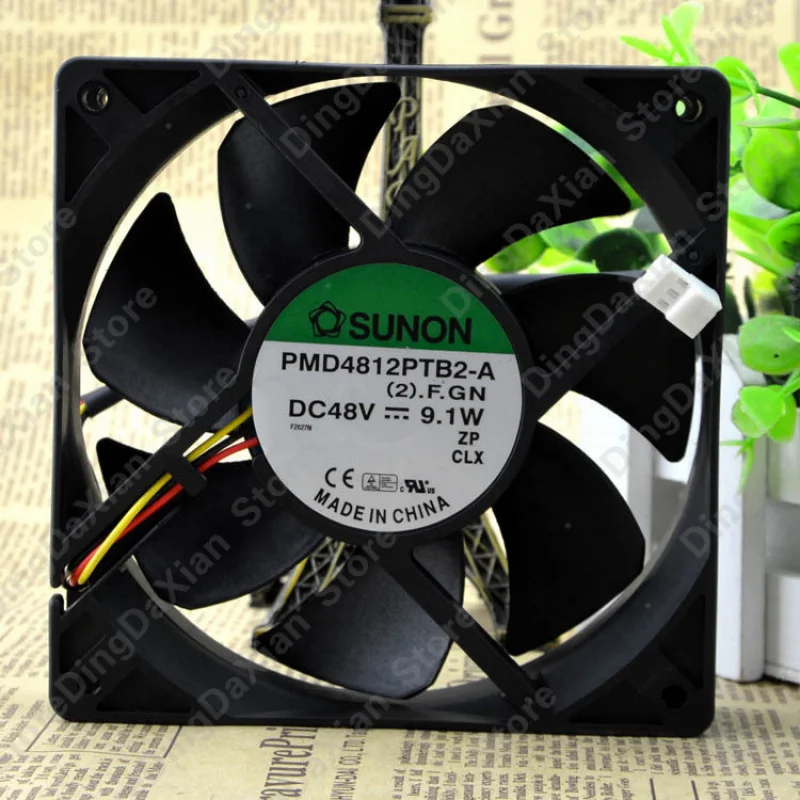 d 1PCS For Sunon PMD4812PTB2-A | DC48V 9.1W 3-Pin Case/CPU Fan 120×120×25mm 12CM