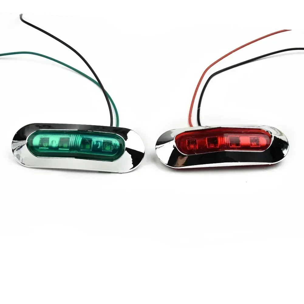 2Pcs Red Green LED Boat Navigation Light 12-24V  ABS+ PMMA  Waterproof Sailing Signal Lamp Boat Lights For Night Fishing