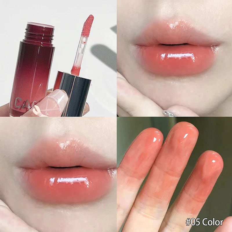 สีดําชาสีน้ําตาลลิปกลอส Mirror Water Lip Glaze สูง Pigment Moisturizing เซ็กซี่ Lip Tint Balm กันน้ําแต่งหน้าเครื่องสําอางเกาหลี