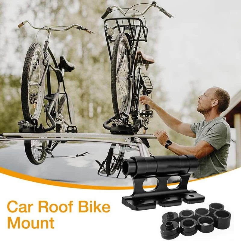 Bike Fork Mount Black Aluminium Alloy Bicycle Fork Mount Truck Block Car Roof Rack Carrier Quick Release Thru Axle Fitments