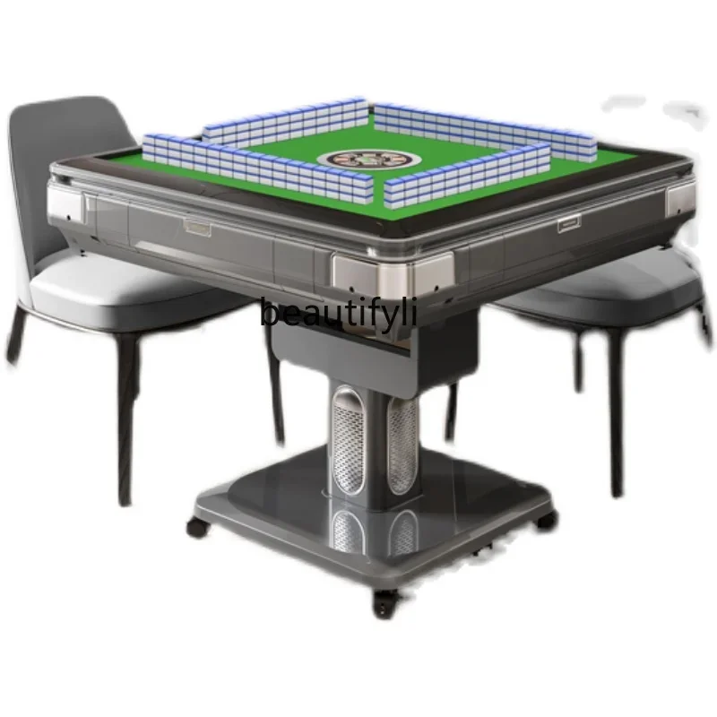 Three-Layer Mahjong Machine Automatic Dining Table Dual-Purpose Bass Heating Electric Scratch-Free Card