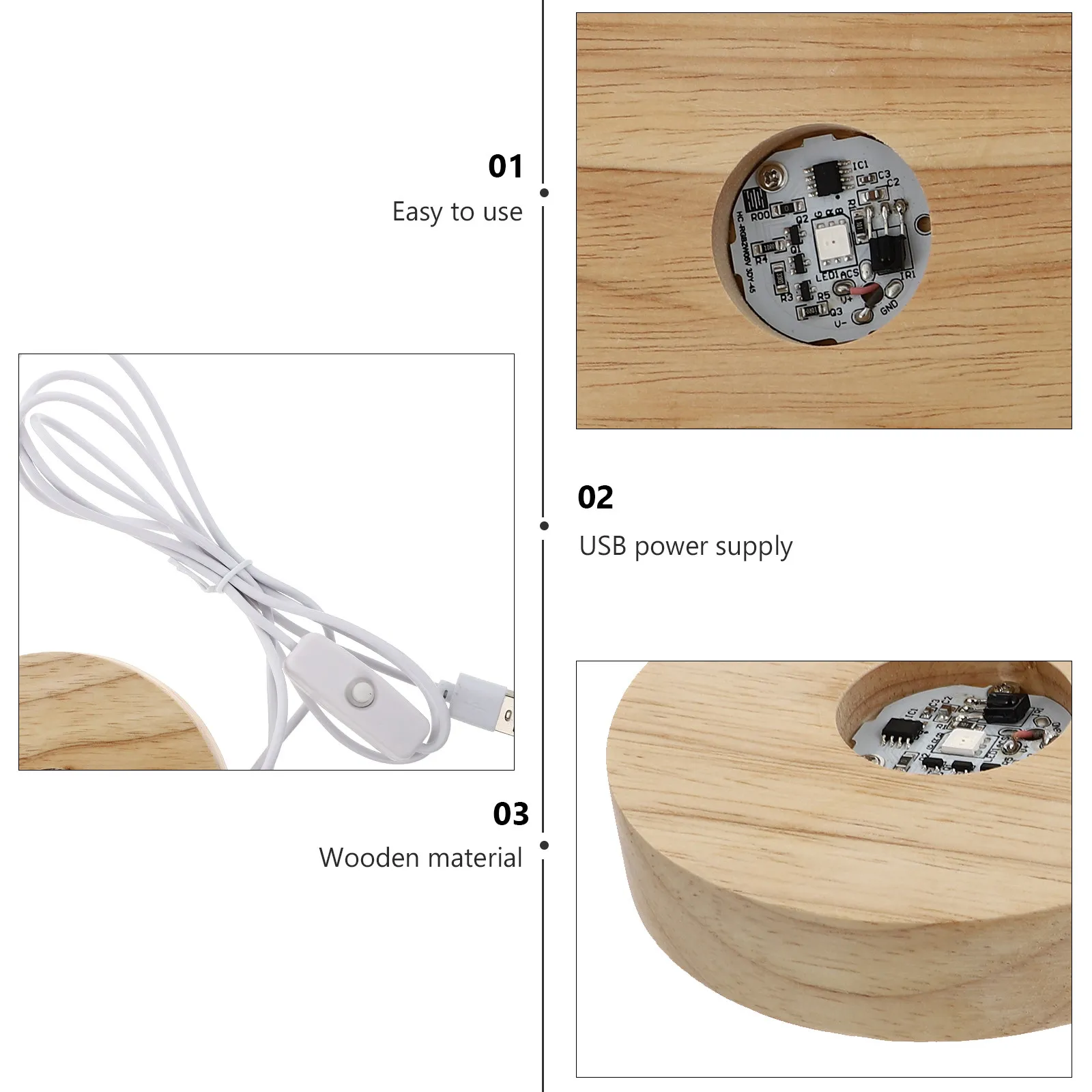 

Комплект светодиодной подсветки для хрустального шара: деревянная подставка-держатель с подсветкой для декоративной домашней лампы