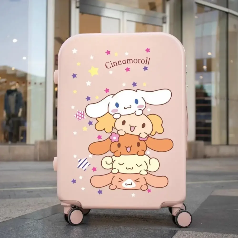 سينامورول سانريوس حقيبة صندوق عربة فتاة طالب الكرتون Kawaii الكرتون الصعود صندوق كلمة المرور أكياس للمرأة أنيمي الشكل