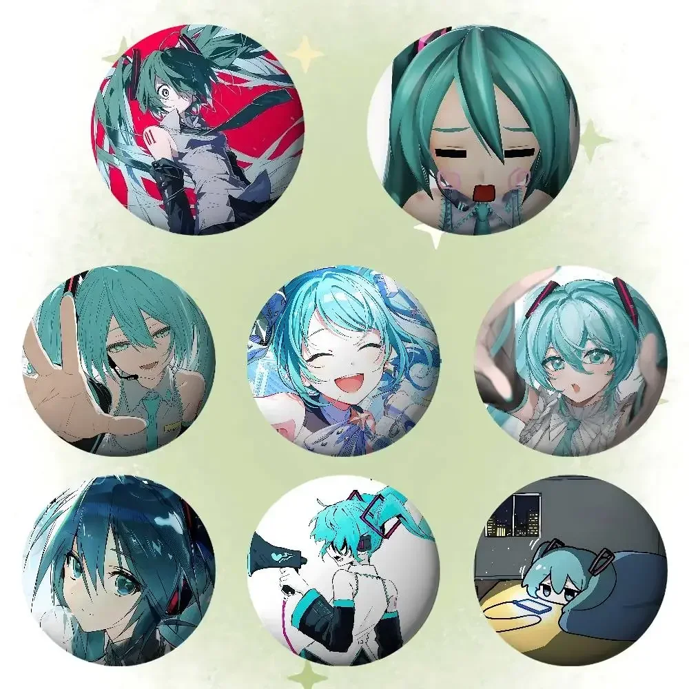 H-Hatsune Mikus Badges Tinplate Soft Button Pin Brooch Metal Badge Custom Jewelry Accessories Hat Bag Lapel