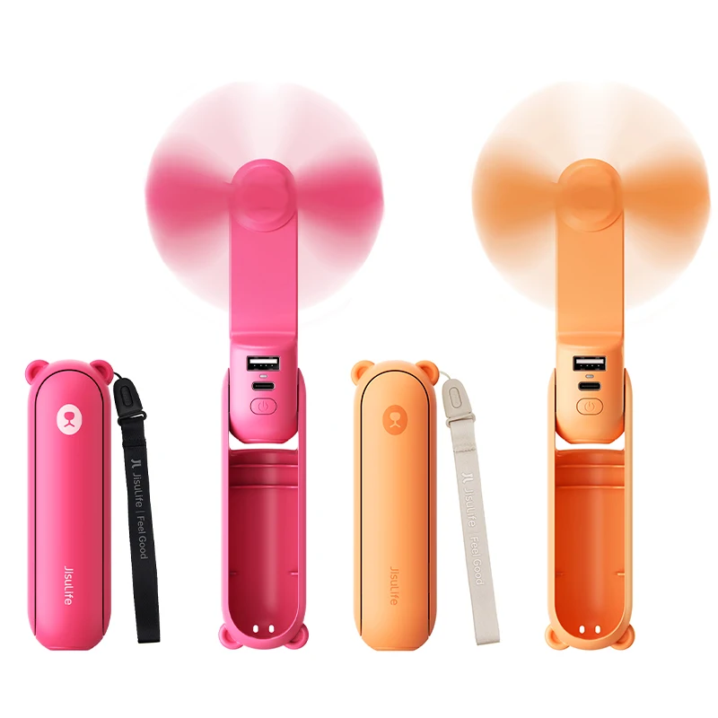 

JISULIFE New Color Series F8 Портативный портативный мини-вентилятор 3 в 1, перезаряжаемый через USB, с аккумулятором, фонариком и карманным дизайном
