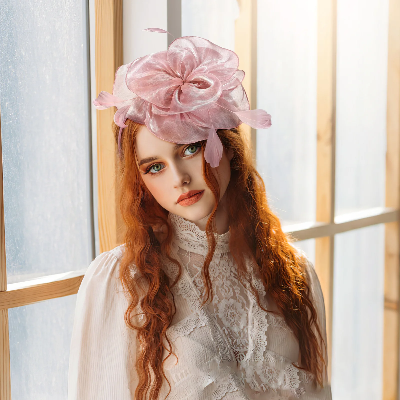 

Fashionable Tea Party Headpiece for Women Floral Fascinator Hat Bridal Shower Wedding Guest Accessory Soft Comfortable Headband