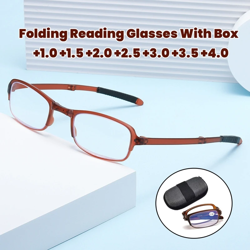 

Anti Blue Light Women's Presbyopia Glasses Portable Men's TR90 Eyewears Ultra Light Fashionable Folding Reading Glasses