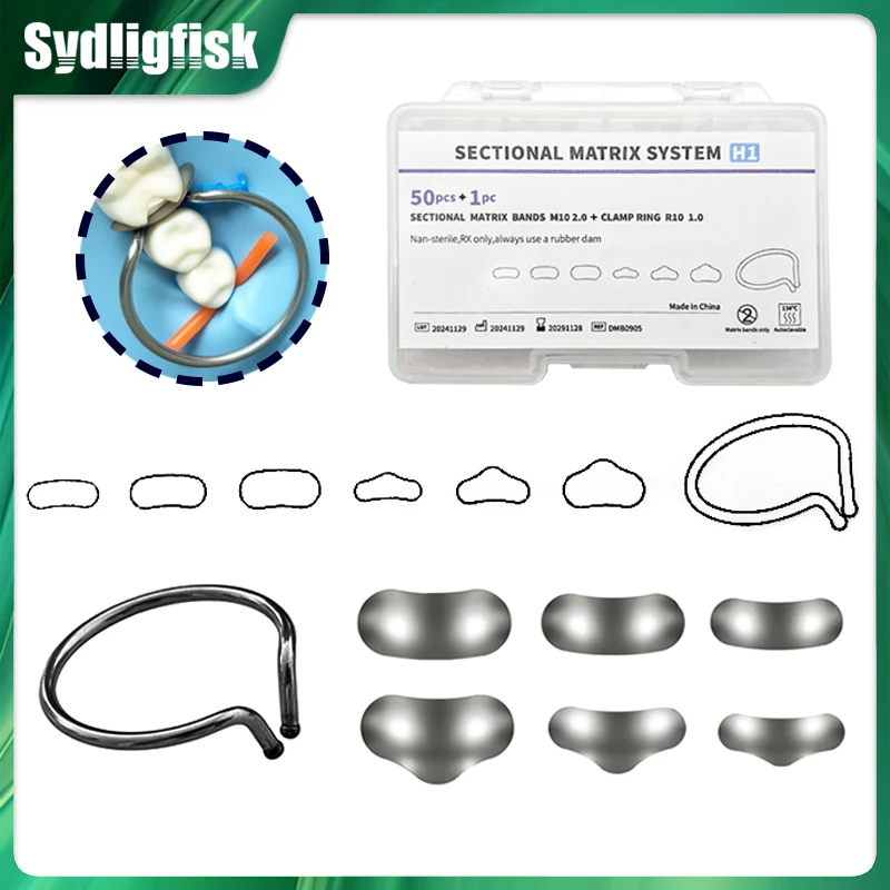 

Dental Sectional Matrix System Sectional Contoured Matrix Bands M10 Metal Matrices Matrix Clamp Ring R10 Dentistry Tool Material