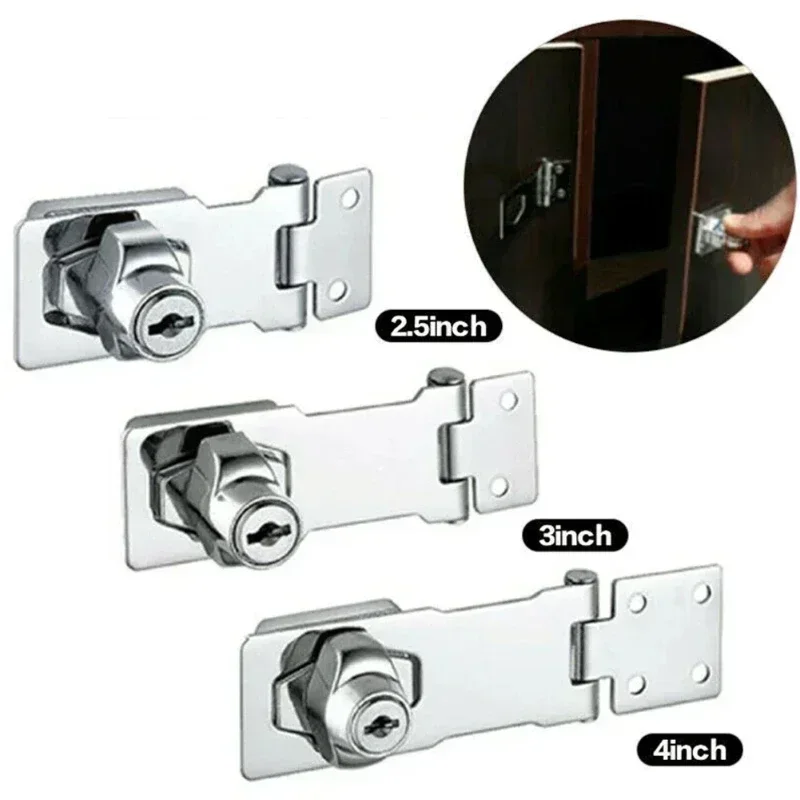 Locking Hasp Heavy Duty Locking Hasp Staple With Keys Padlock Cupboard Shed Garage Lock Office Cabinet Security Lock Hardware