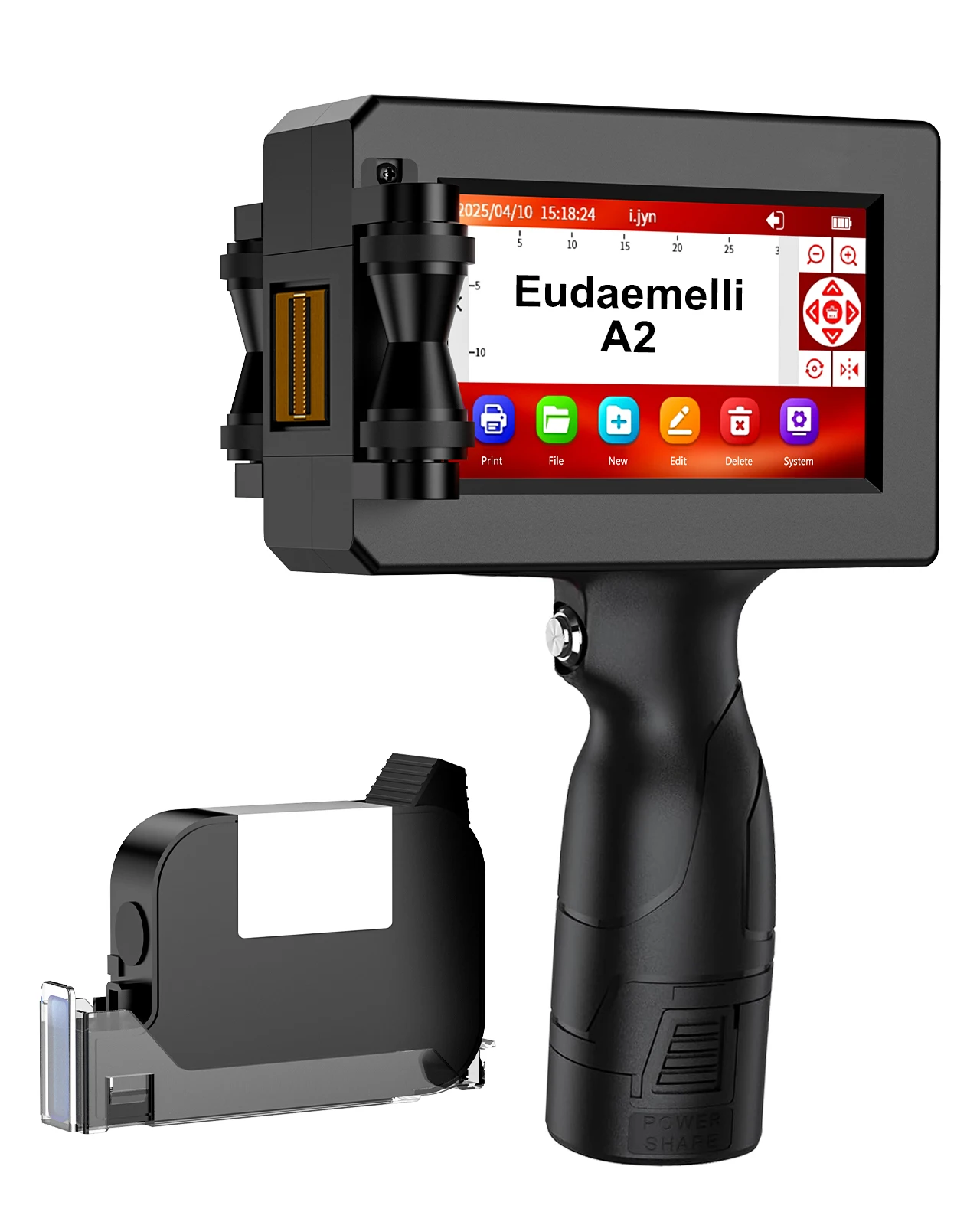 

1inch Handheld Inkjet Printer Gun,A2 Portable Ink Batch Coder with 42ml Fast-Drying Ink,4.3" Touch Screen Hand Held Printers for QR Code,Barcode,Batch Number,Text,Date Printer (Printing Height: 2-25.4mm)