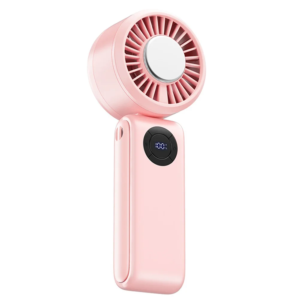 Ventilador plegable, ventilador portátil para clima caliente, eventos al aire libre, almacenamiento compacto, pantalla Digital, uso en interiores, operación duradera