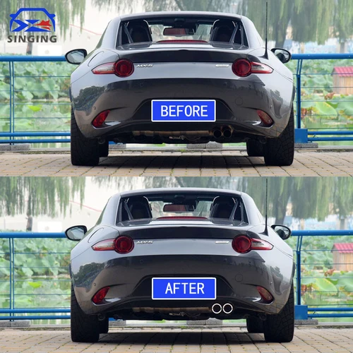 Imagen 2 del producto Accesorio de silenciador tubo final de escape para punta de coche decoración de cola de acero inoxidable tubo de escape para mazda mx5 2015-2023 MX-5 Miata