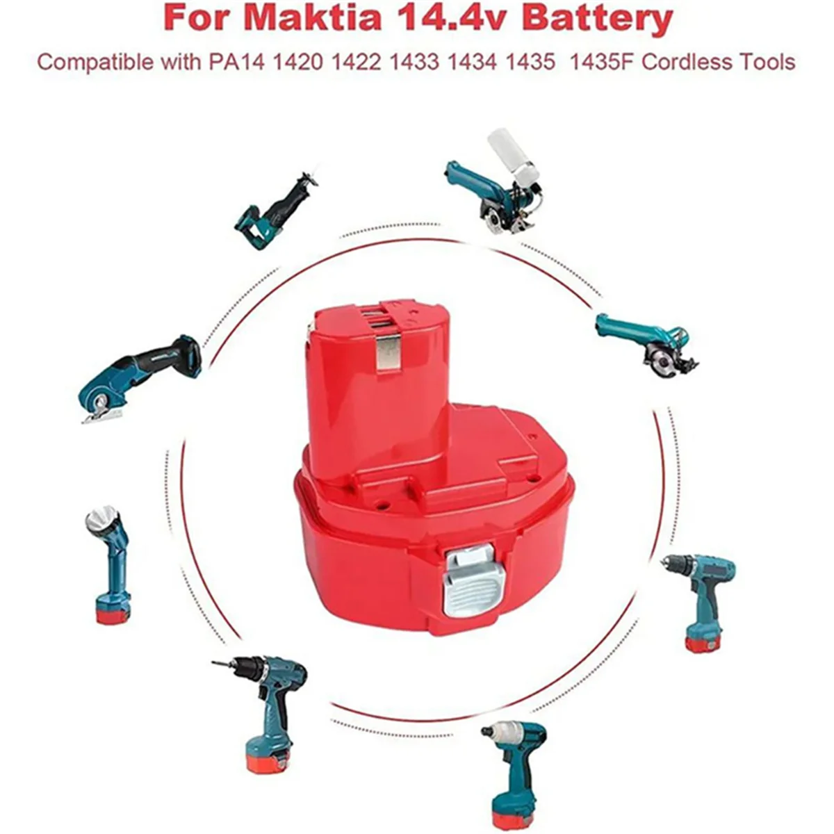 Ni-MH Replacement Battery for Makita PA14, 14.4V, 4800mAh, 1422,1420,1433, 1434, 1435, 6281D,6280D, 6237D, 6337D, 8281D, 6228D