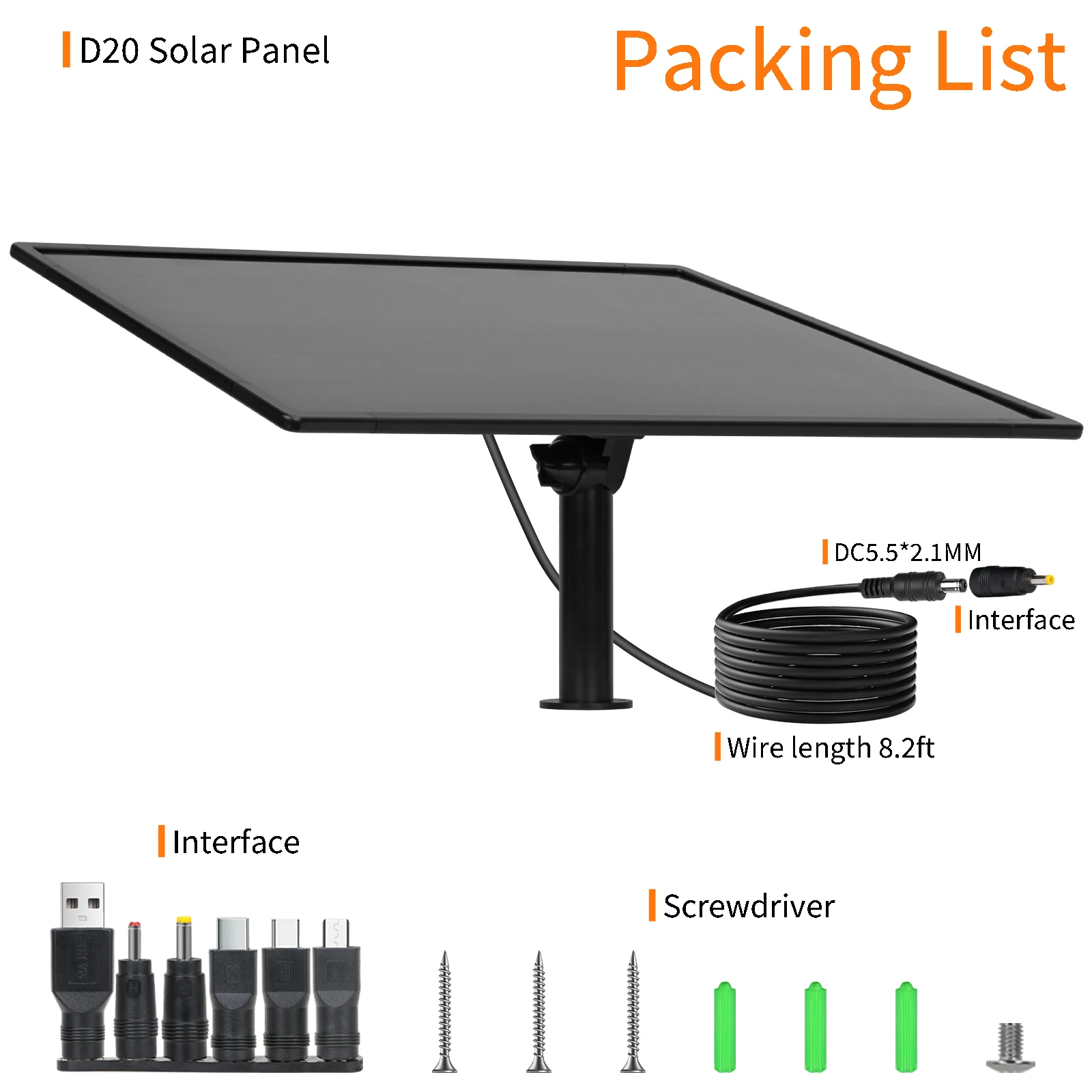 20W Panel słoneczny DC 12V Wysokowydajna monokrystaliczna wodoodporna ładowarka słoneczna IP66 do kamery myśliwskiej Outdoor Camping