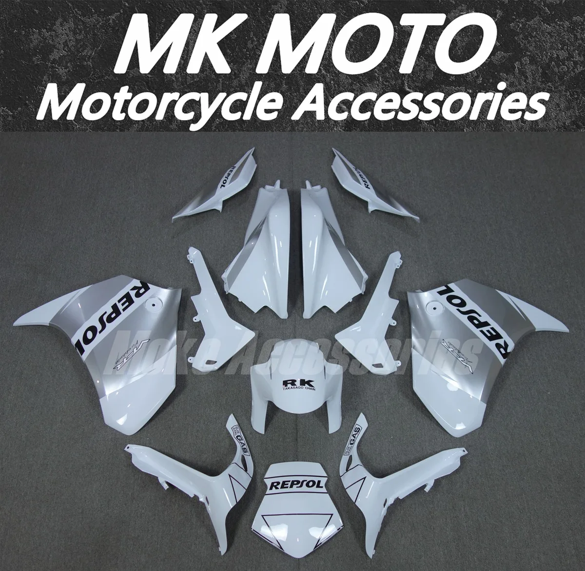 

Moke moto Motorcycle Fairings Kit Fit For Vfr1200 2010 2011 2012 2013 Bodywork Set High Quality ABS Injection New Silver White