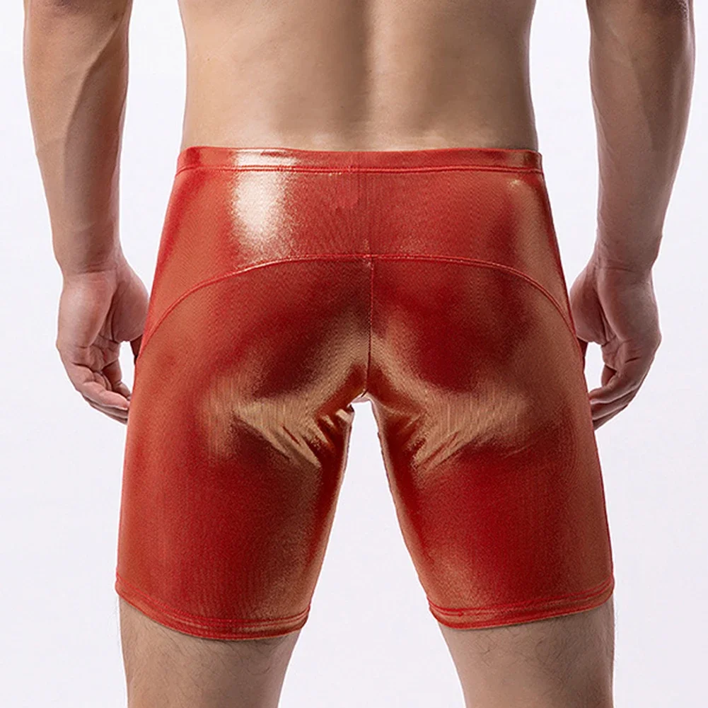 

Men Boxer Briefs Gym Short Pants For Night For Sleep Comfortable High Stretch Medium Waist Nightwear Polyester