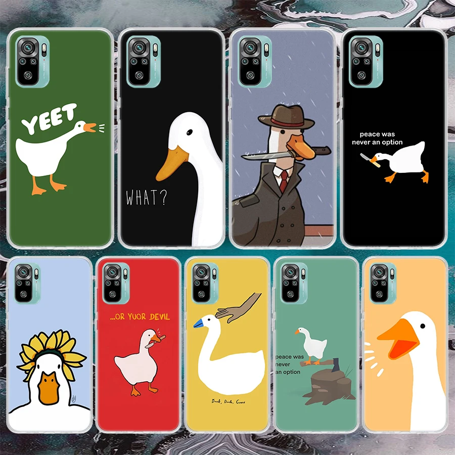 Cartoon Cute Goose Game Soft Phone Case For Xiaomi Redmi Note 12 12S 13 11 11S 10 Pro 10S 11T 9 9S 8T 8 11E Plus 7 Pattern Cover