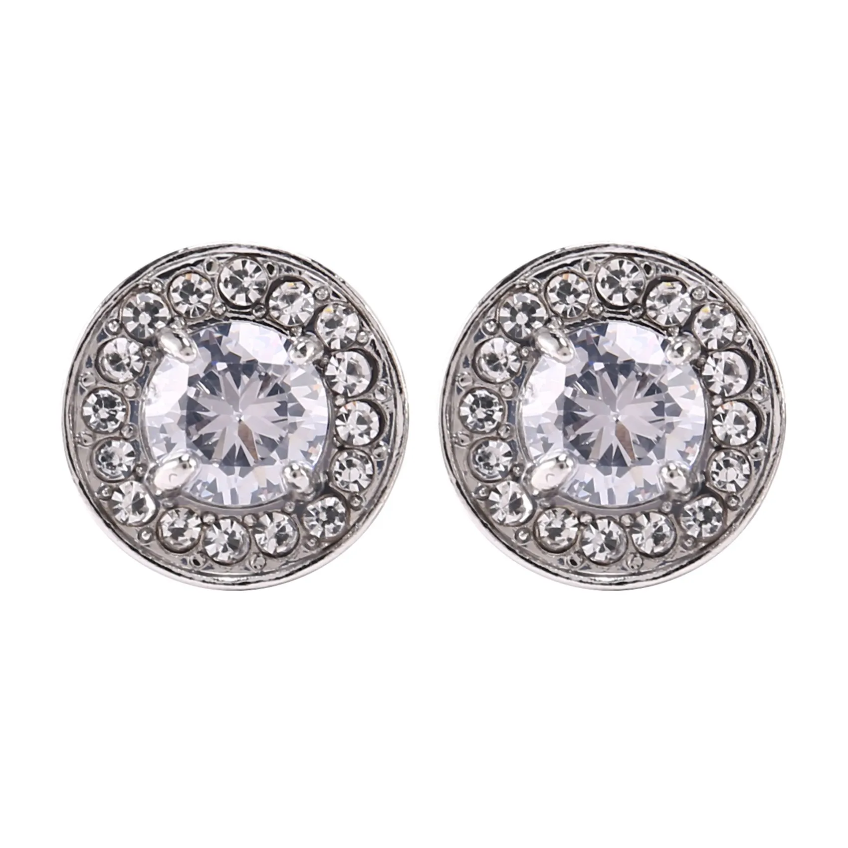 ABQR 1 Pair Fashion Diamond Cufflinks Cuff Links Womens Mens Dress Business Wedding Cufflinks Gift Present(White)