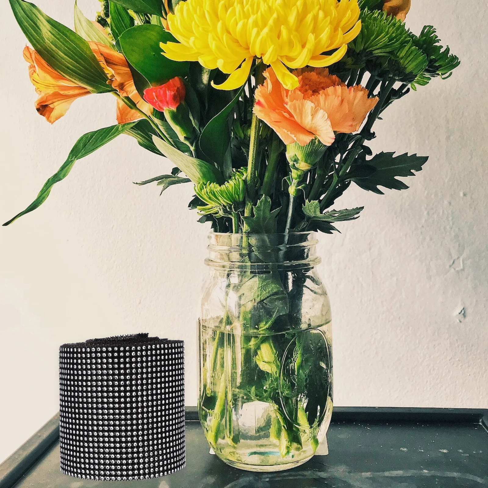 

Rhinestone Ribbon Roll Sparkling Strips for DIY Crafts Home Decor Clothes Shoes Vase Photo Frame Accessories Rhinestone Ribbon