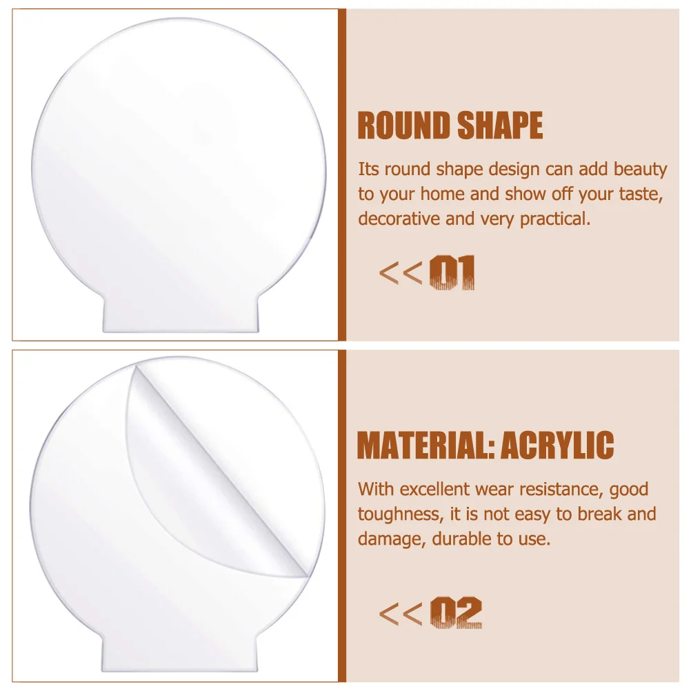 

5pcs Round Acrylic Light Plate Diy Led Lamp Sheet Transparent Night Light Accessory Decorative Lamp Holder Sheet