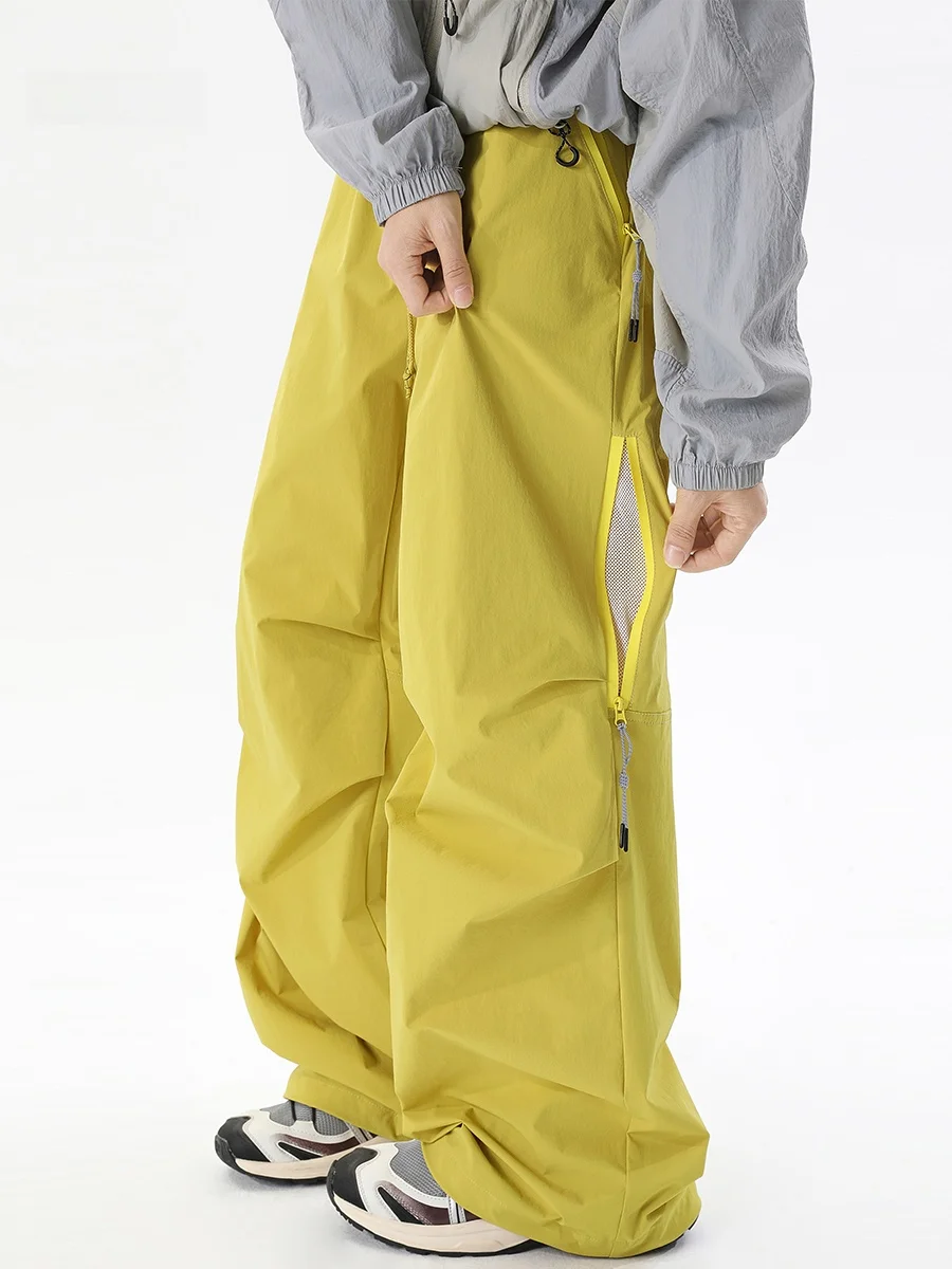 

Men's Folded Work Trousers Outdoor Windproof Water-Resistant Hiking Pants Straight Casual Long Trousers Spring Seasonal Faion