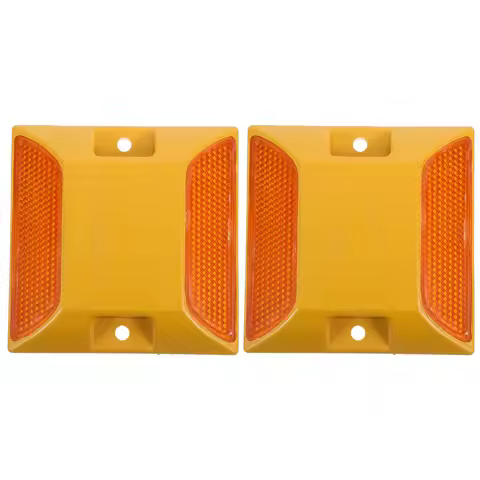 2 Pcs Plastic Pavement Markers Reflective Design Night Visibility Road Safety Driveway Reflectors Road Stud Markers Path Deck