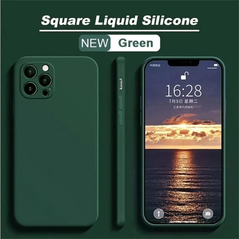 New Liquid Silicone Soft Case for IPhone 14 Plus 13 11 12 Pro Max Mini Full Lens Protection Cover Shell