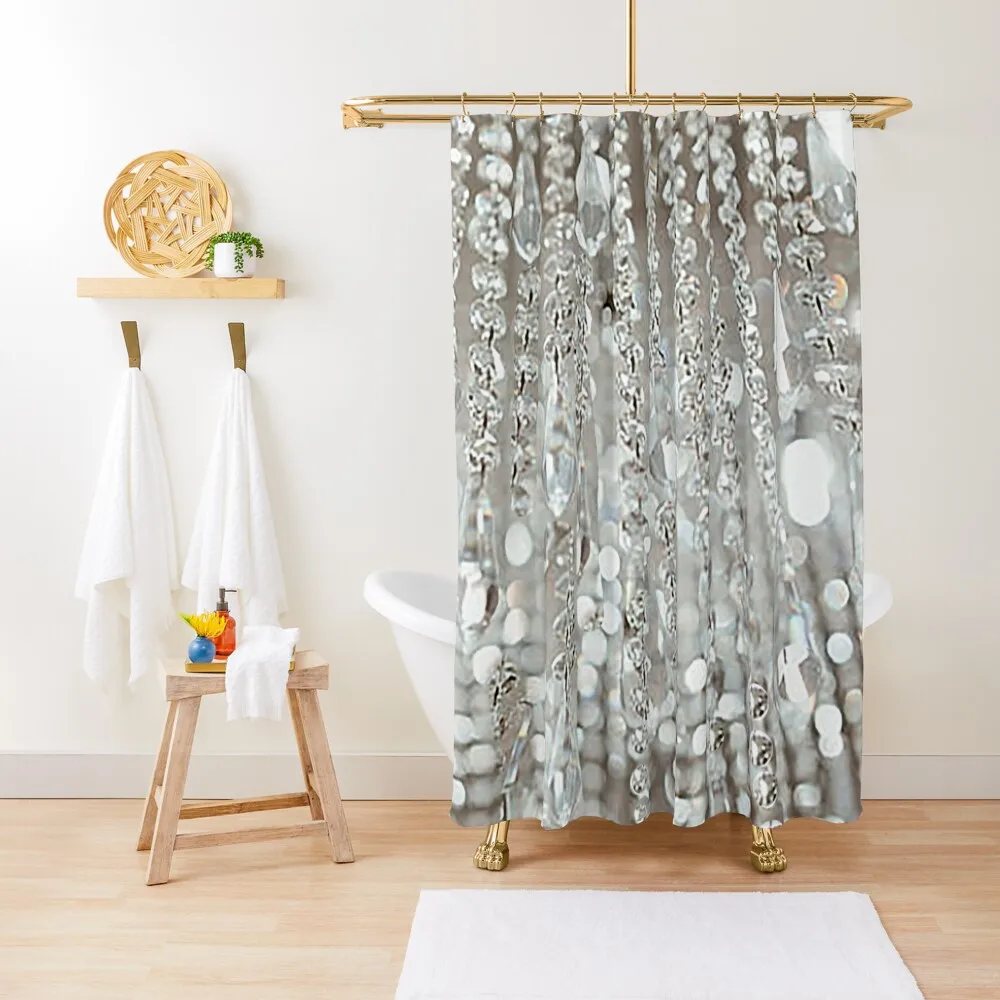 Chandelier of Crystals and Light Shower Curtain Cute Shower Curtain Waterproof Bathroom Shower Curtain