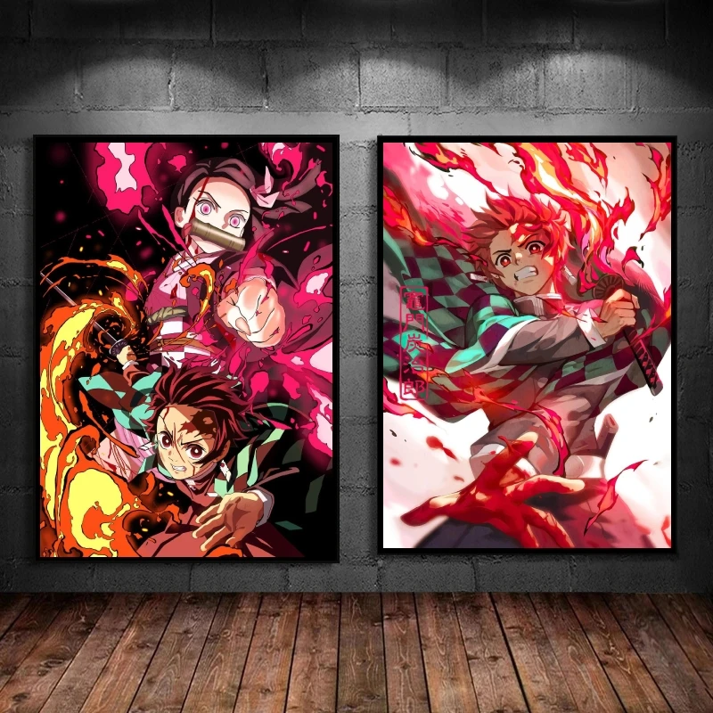 Demon Slayer Kamado Tanjirou impresión en lienzo, pintura Modular, figuras de acción para niños, arte de pared, impresiones e impresiones para el hogar, regalos de decoración