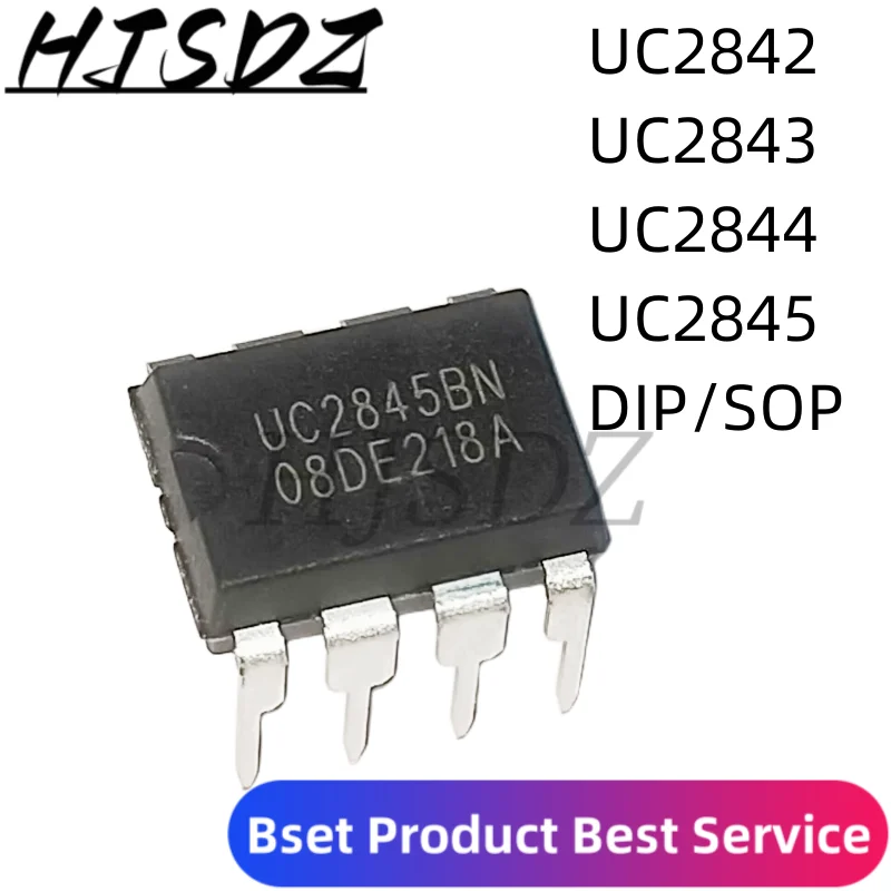 10 piezas UC2845BN DIP-8 UC2845 UC2845AN UC2845N UC2842AN UC2843AN UC2844AN UC2842BN UC2843BN UC2844BN UC2842 UC2843 UC2844SOP-8