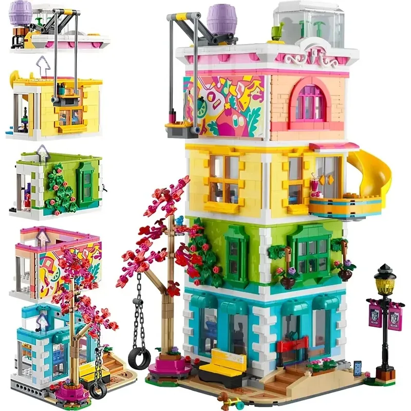 Série créative scène de rue modèle architectural Xinghu ville bricolage assemblage bloc de construction modèle ornements jouets pour enfants