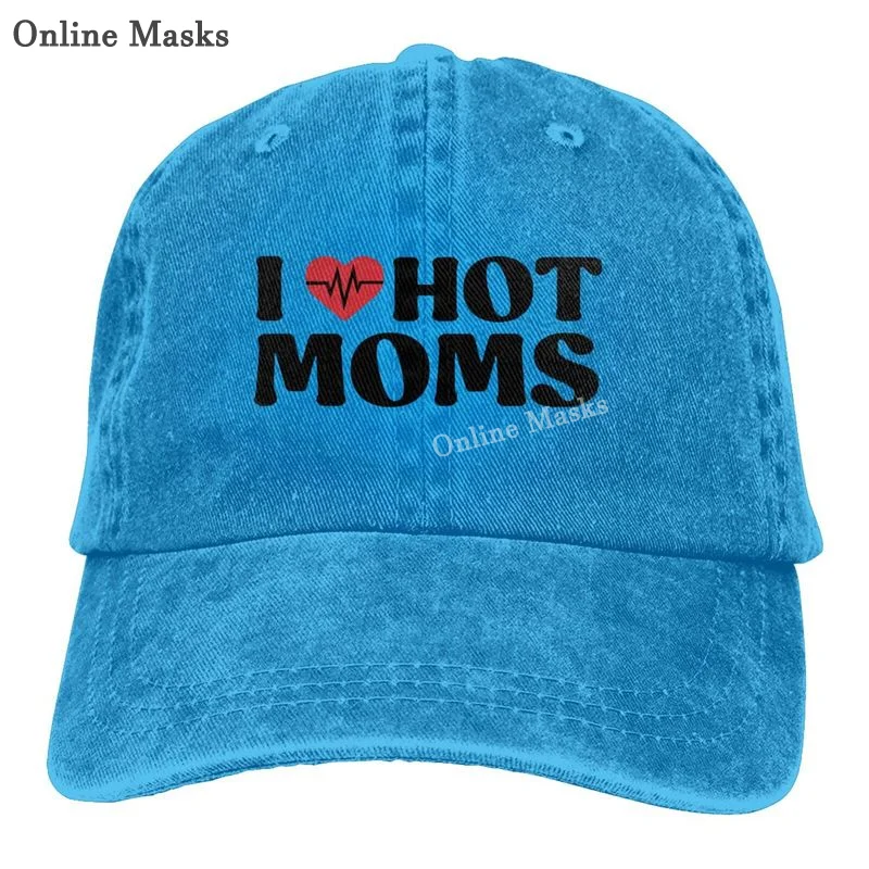 I Love Hot Dads I Heart Hot Dads Love Hot Dads Hat Baseball Cap Adjustable Washable Cowboy Hat Denim Cap for Man Woman