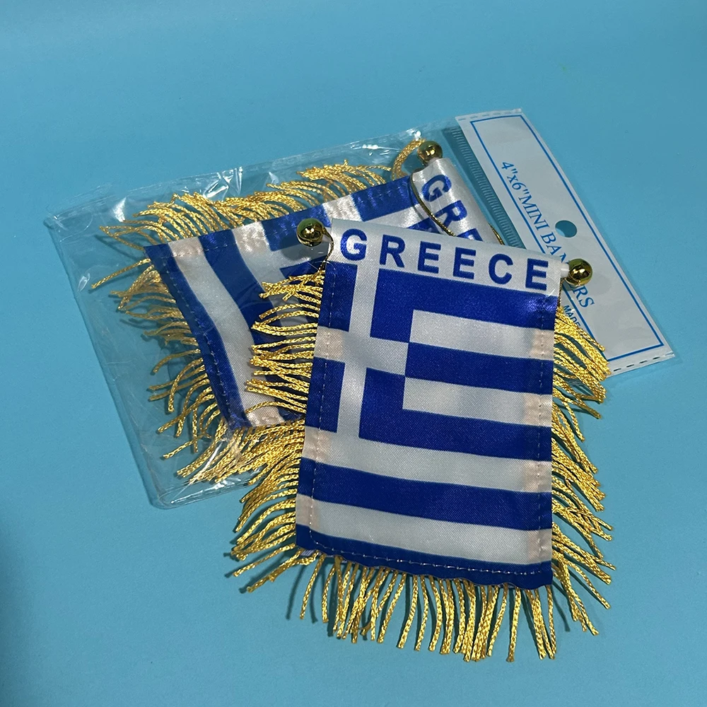 Bandera de Grecia para ventana coche poliéster impresa ambos lados - imagen 2