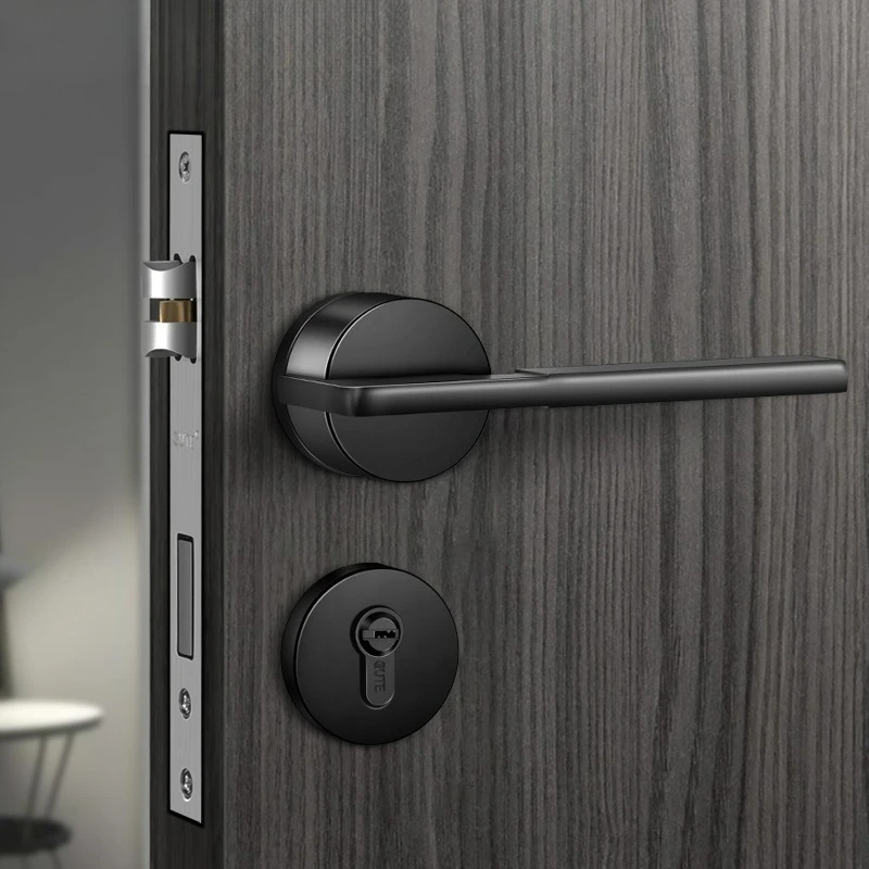 Genuine Leather/without Leather Lock, Indoor Bedroom  Lock, Silent Split Type Door Lock, Nordic Wooden Door Lock