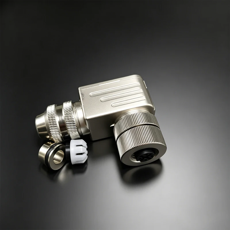 M12 A/B/D-code Screw Assembled Profinet Aviation Plug Ethernet Connector 4/5/6/8/12 Pin Metal with Shielded Sensor Connector