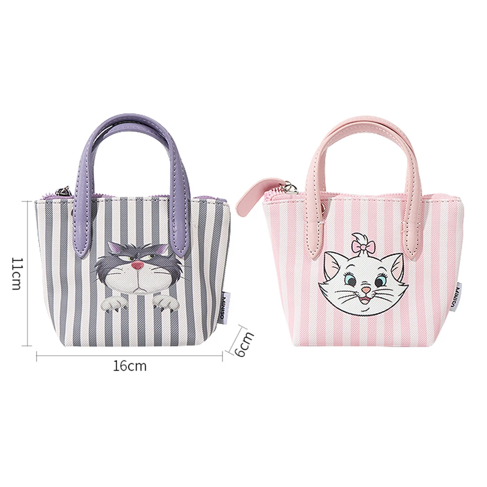 Miniso Disney Anime Figur Luzifer Marie Katze Mini Aufbewahrung taschen Handtasche Cartoon süße süße Mädchen tragbare Geldbörse Umhängetasche