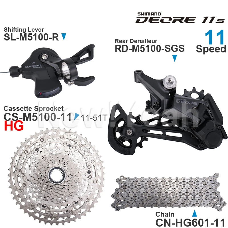 SHIMANO DEORE M5100 M5120 11v Groupset Shifter SL-M5100 Rear Derailleur RD-M5100 11-speed Cassette CS-M5100 Chain Original parts