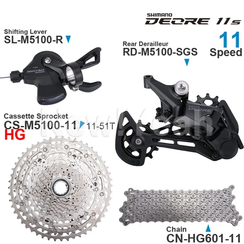 Imagen 2 del producto SHIMANO DEORE M5100 M5120 11v grupo de cambios SL-M5100 desviador trasero RD-M5100 casete de 11 velocidades CS-M5100 cadena piezas originales