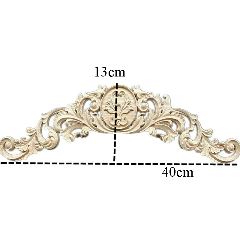 40cm Unpainted Woodcarving Decal Corner Strip Applique Frame Home Furniture Wall Cabinet Door Decor Miniature Home Decor