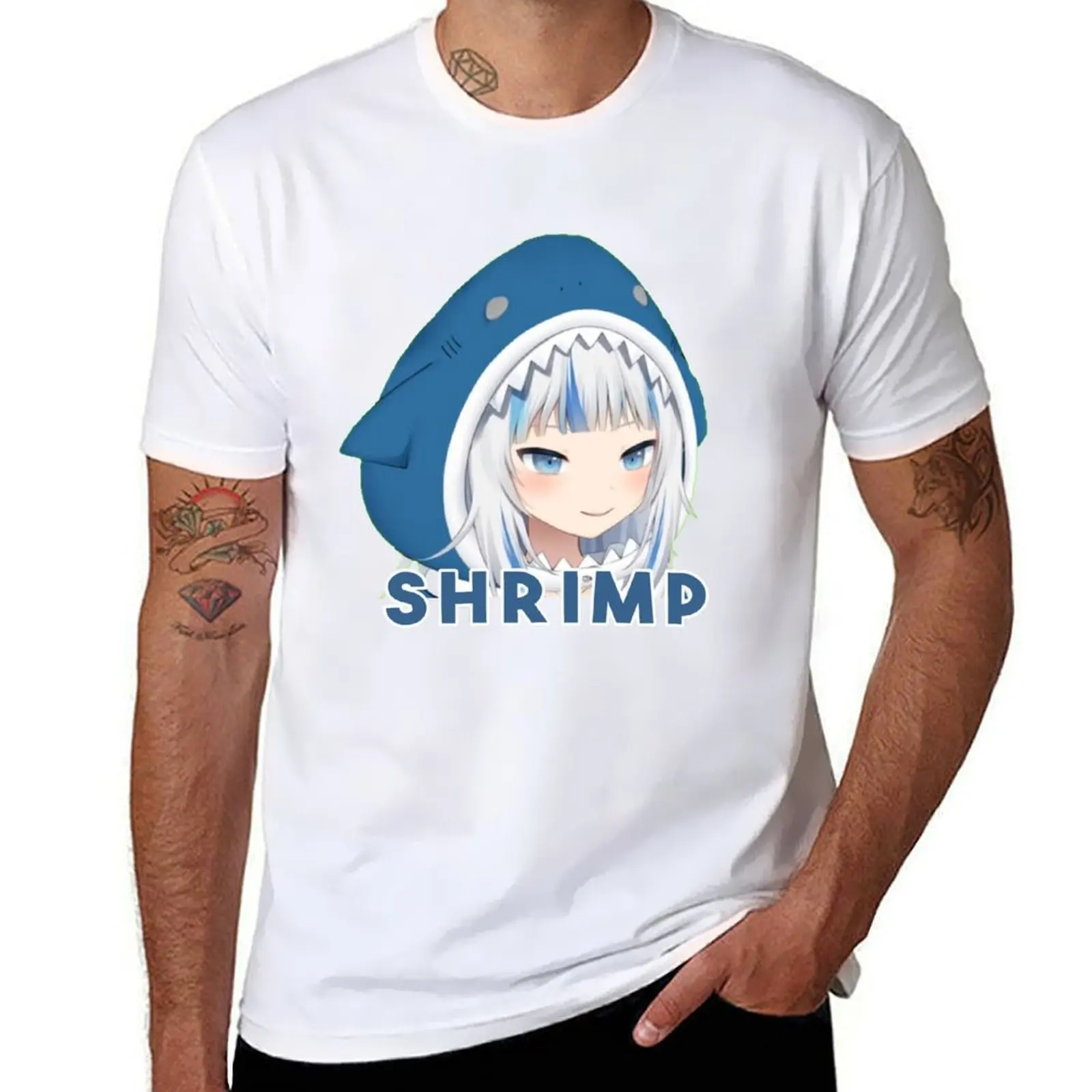 

[ SALE ] Gawr Gura SHRIMP 01 T-Shirt g man t shirts for men t shirts cotton 100% cotton tshirt 100% T-Shirt