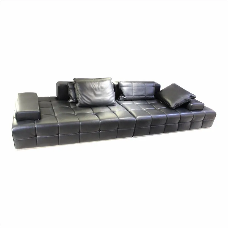 

Leather sofa large flat matte cloth living room tofu block module combination sofa