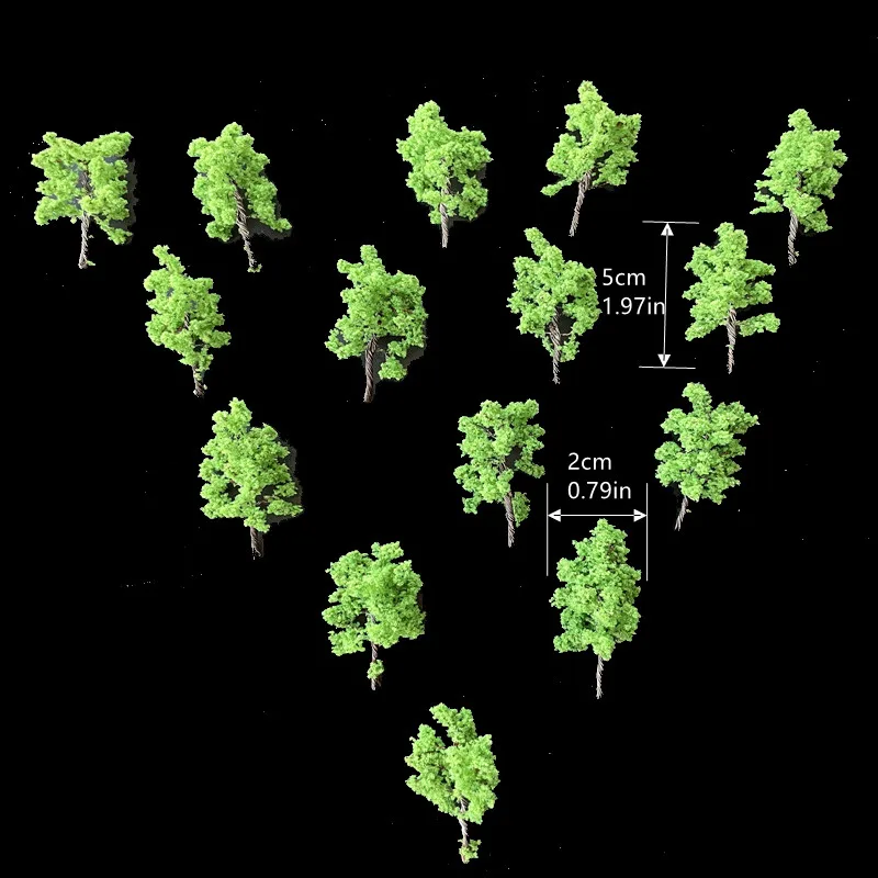 10 Pcs/Lot Model Wire Green Tree Miniature For Train  Scenery Landscape Railway Diorama Layout And Kits Toys