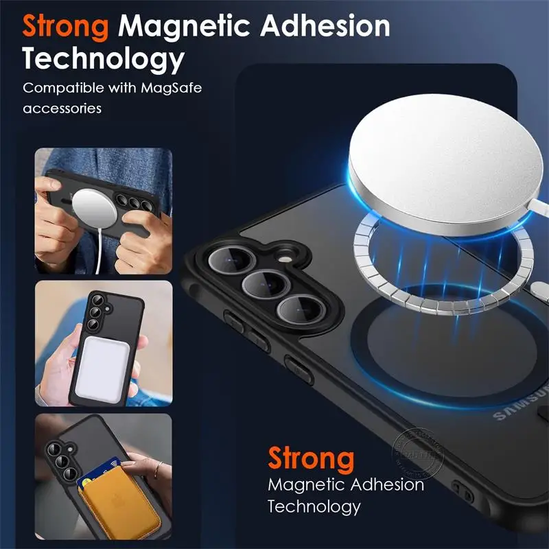 Magnetic Case For Magsafe Samsung Galaxy S25 S24 S23 S22 S21 FE Ultra Plus A07 A17 A05 A06 A14 A15 A16 A26 A35 A36 A54 A55 A56 - náhled 3